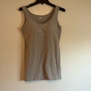 DULUTH TRADING CO. Tank top with shelf bra, built in cups, size large, grey